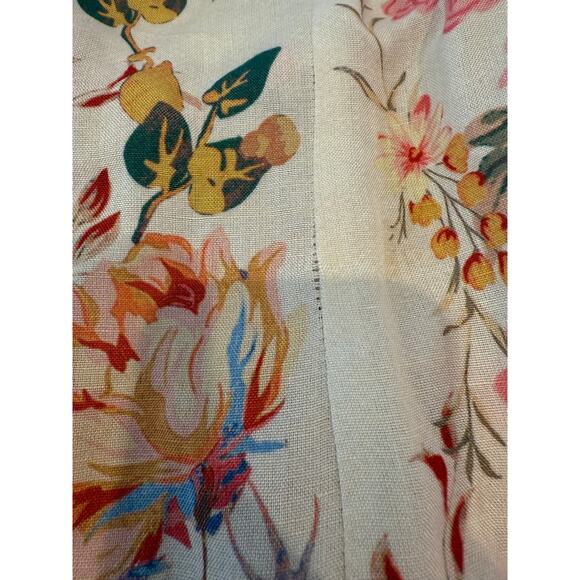 Anthropologie Ranna Gill Floral Print Linen Belted Shorts Romper S - Picture 5 of 11